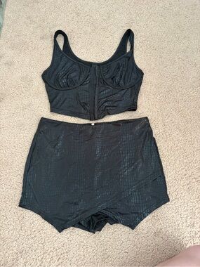 Black Snake Print Two Piece Set